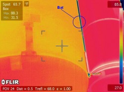 Brian the Bat was clearly not frozen in this IR image shortly before launch (NASA)