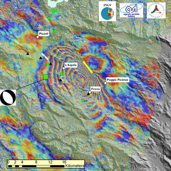 An Envisat Advanced Synthetic Aperture Radar (ASAR) interferogram. Credits: INGV 
