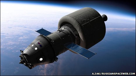 Artist concept of the new capsule in flight. Credit: Anatoly Zak, Russianspaceweb.com Artist concept of the new capsule in flight. Credit: Anatoly Zak, Russianspaceweb.com