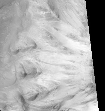 Close-up of region in Shalbatana Vallis. Credit: NASA/JPL/U of A