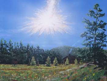 Artist impression of the Tunguska event.