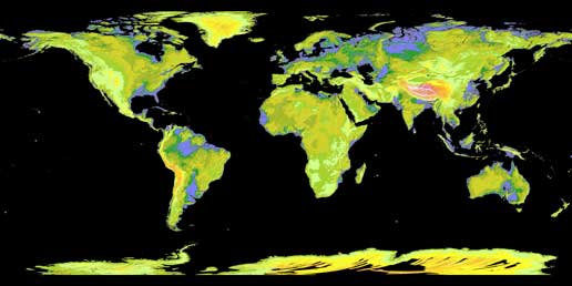 Global map from ASTER. Credit: NASA, METI Global map from ASTER. Credit: NASA, METI
