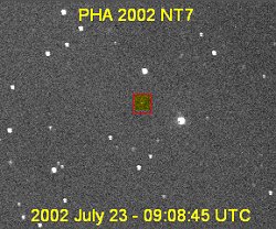 2002 nt7 Faint image of asteroid 2002 NT7