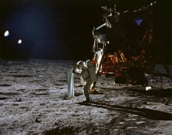 Apollo 11 landing site on Tranquility Base. Credit: NASA Apollo 11 landing site on Tranquility Base. Credit: NASA