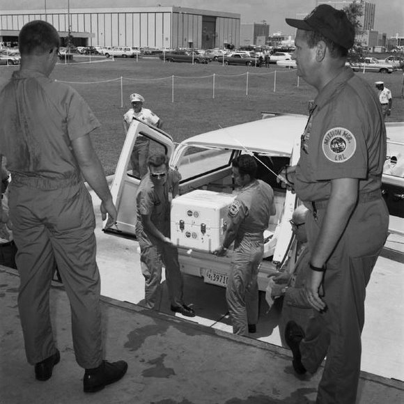 First lunar samples arrive from Apollo 11.  Credit: NASA