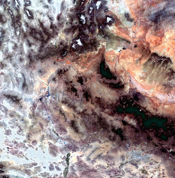 Grand Canyon from space. Click for larger version. Credit: ESA