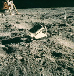The Laser Ranging Retroreflector experiment on the Moon. Credit: Lunar and Planetary Institute