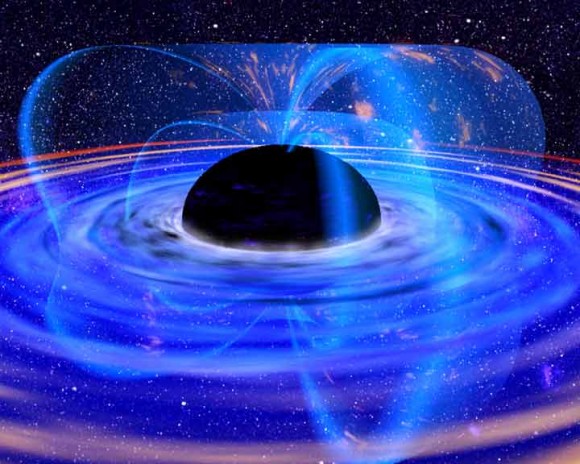 Magnetic field around a black hole. Image credit: NASA Magnetic field around a black hole. Image credit: NASA