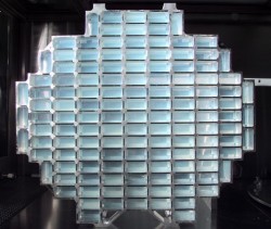Stardust's racket-sized collector made from aerogel.  Credit: NASA/JPL