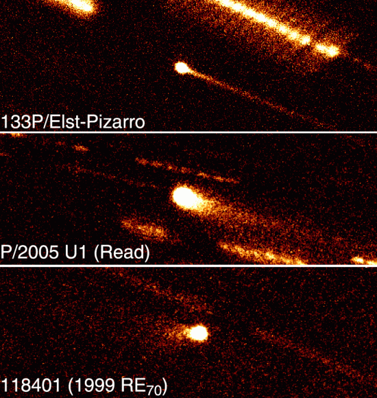 Images of known MBCs from UH 2.2-meter telescope data. Credit: Henry Hsieh