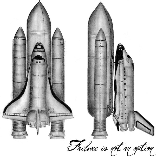 Sketch of the space shuttle. Credit: Assi Suer