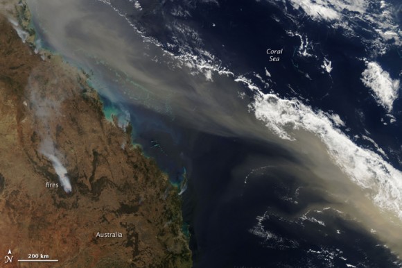 Dust storm over Australia during the afternoon of Sept. 24, 2009. NASA image courtesy Jeff Schmaltz, MODIS Rapid Response Team at NASA GSFC. Dust storm over Australia during the afternoon of Sept. 24, 2009. NASA image courtesy Jeff Schmaltz, MODIS Rapid Response Team at NASA GSFC.