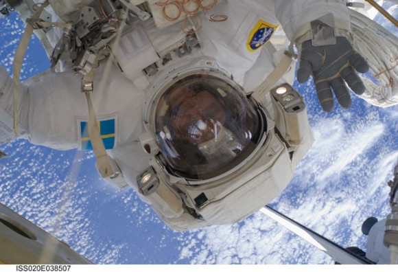 Christer Fugelsang during the third EVA of STS-128. Credit: NASA