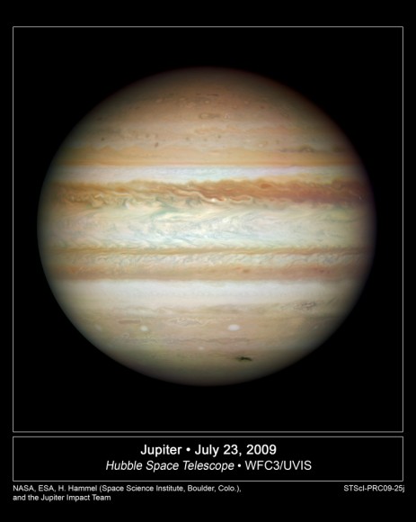 Jupiter from the newly refurbished Hubble. Credit: NASA, ESA, M. Wong (Space Telescope Science Institute, Baltimore, Md.), H. B. Hammel (Space Science Institute, Boulder, Colo.), and the Jupiter Impact Team Jupiter from the newly refurbished Hubble. Credit: NASA, ESA, M. Wong (Space Telescope Science Institute, Baltimore, Md.), H. B. Hammel (Space Science Institute, Boulder, Colo.), and the Jupiter Impact Team