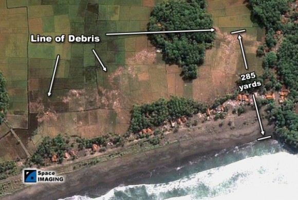 Pangandaran Beach island of java picture of damage to Pagandaran Beach Java