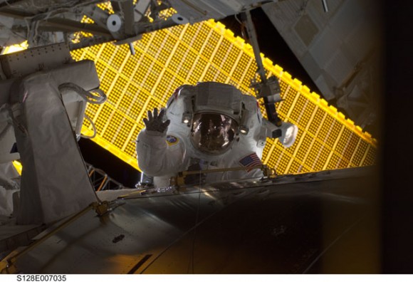 Stott and the ISS. Credit: NASA Stott and the ISS. Credit: NASA