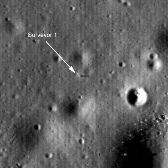 LROC image of Surveyor 1 on the Moon. NASA/GSFC/Arizona State University