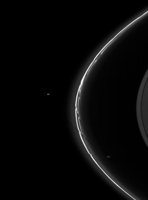 Ripples in Saturn's F ring. Credit: NASA/JPL/Space Science Institute Ripples in Saturn's F ring. Credit: NASA/JPL/Space Science Institute