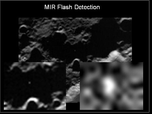 Mid Infrared Camera flash detection of Centaur impact. Credit: NASA Mid Infrared Camera flash detection of Centaur impact. Credit: NASA
