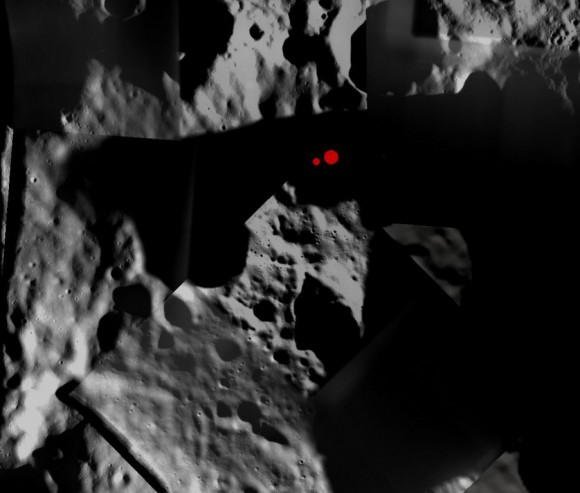Cabeus crater as seen by SMART-1. Credit: ESA