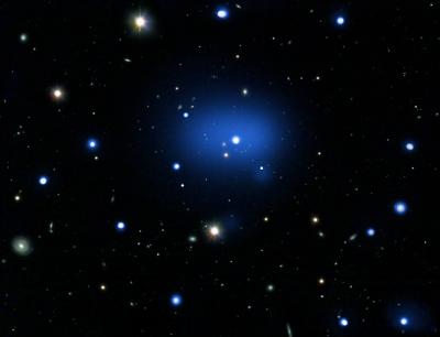 JKC041 galaxy cluster. Credit: X-ray: NASA/CXC/INAF/S.Andreon et al Optical: DSS; ESO/VLT JKC041 galaxy cluster. Credit: X-ray: NASA/CXC/INAF/S.Andreon et al Optical: DSS; ESO/VLT