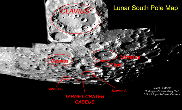 LCROSS impact site.  Credit: NASA