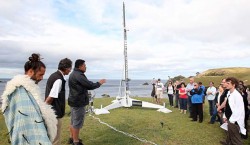 The first rocket launched by a private space company from New Zealand was attended by a crowd of about 50 spectators. Image Credit: Waikato Times