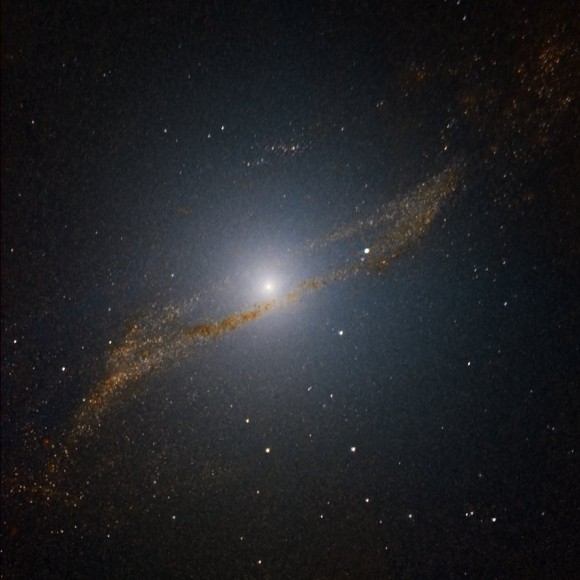 Using adaptive optics in the near-infrared, a team of astronomers was able to uncover a ring of stars in Centaurus A. Image Credit:ESO