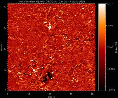 SUNRISE enables tiny magnetic fields on the surface of the Sun to be measured at a level of detail never before achieved. Credit: Image: MPS/IMAX consortium SUNRISE enables tiny magnetic fields on the surface of the Sun to be measured at a level of detail never before achieved. Credit: Image: MPS/IMAX consortium