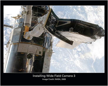 Installation of Wide Field Camera 3 by astronauts as part of servicing mission 4. Courtesy of NASA.