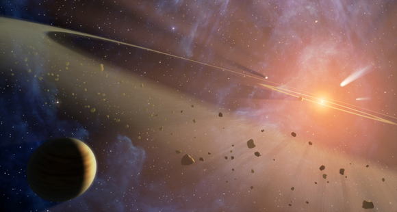 Artist impression of the Late Heavy Bombardment period. Credit: NASA