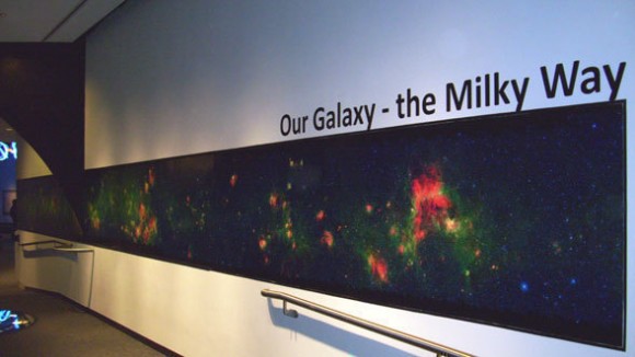 Spitzer infrared image on display at the Adler Planetarium. Credit: Adler Spitzer infrared image on display at the Adler Planetarium. Credit: Adler
