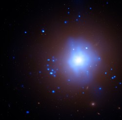 Evidence from NASA's Chandra X-ray Observatory and the Magellan telescopes suggest a star has been torn apart by an intermediate-mass black hole in a globular cluster. Credit: NASA, Chandra