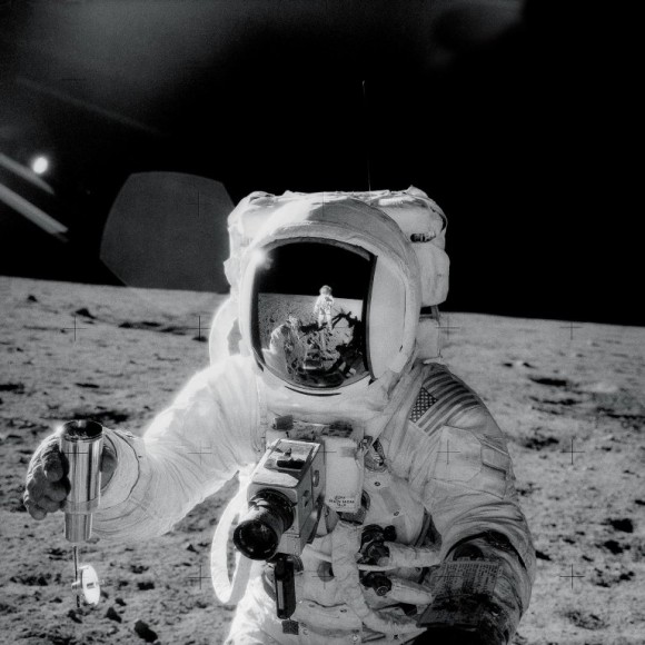 Alan Bean with Lunar Soil