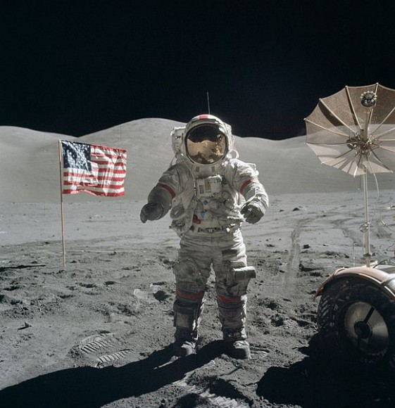Eugene Cernan on the lunar surface, December 13, 1972. Credit: NASA.