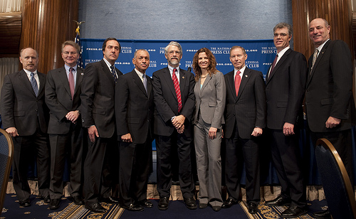 Respresentatives of the commercial companies that will partner with NASA. Credit: NASA/Bill Ingalls.