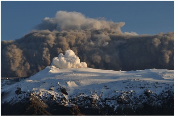 Another view of Eyjafjallajokull volcano on April 17, 2010. Image courtesy of and copyright Snaevarr Gudmundsson.