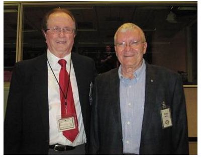 Jerry Woodfill and Fred Haise at the 40th anniversary celebration of Apollo 13 at JSC. Image courtesy Jerry Woodfill.