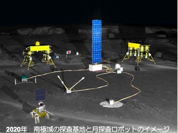 Concept drawing of a robotic lunar base. Credit: JAXA