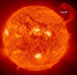 Earth Compared to the Sun. Image credit: NASA Earth Compared to the Sun. Image credit: NASA