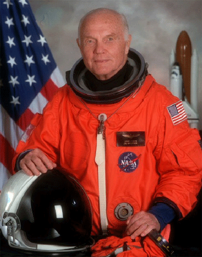 John Glenn flew on the space shuttle in 1998. Credit: NASA