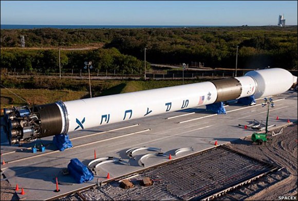 SpaceX Falcon 9 rocket at Cape Canaveral. Credit: SpaceX