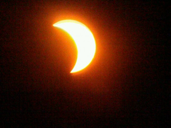 29 minutes from totality on Easter Island. Credit: Jonathan Doochin & Michael Doochin