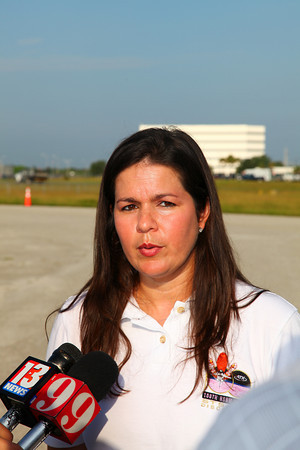 Kennedy's External Tank/Solid Rocket Booster Vehicle Manager Alicia Mendoza is interviewed at KSC on July 14, 2010. Credit: Alan Walters (awaltersphoto.com) for Universe Today