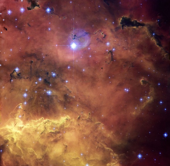 A colorful star-forming region in NGC 2467. Credit: NASA, ESA and Orsola De Marco (Macquarie University)