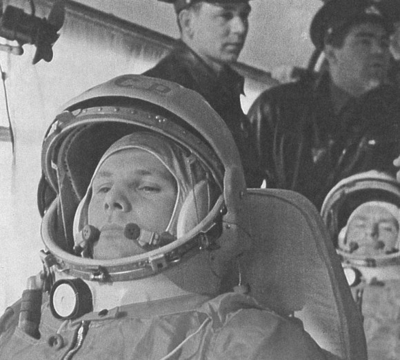 Gagarin on his way to Vostok Launch