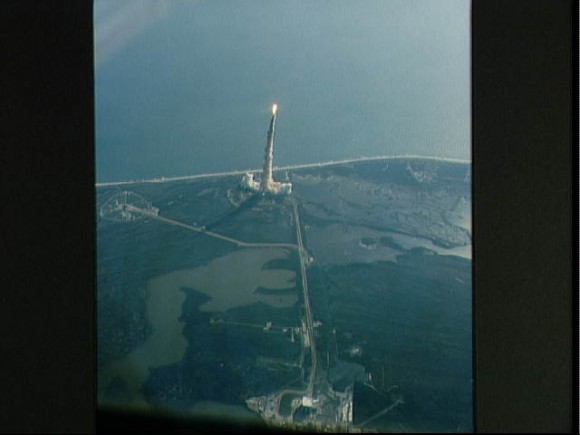 Launch of space shuttle Challenger on the 41-C mission Launch of space shuttle Challenger on the 41-C mission