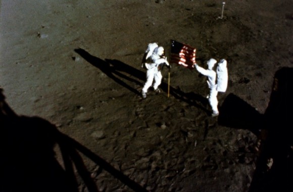 The deployment of the flag of the United States on the surface of the Moon The deployment of the flag of the United States on the surface of the Moon