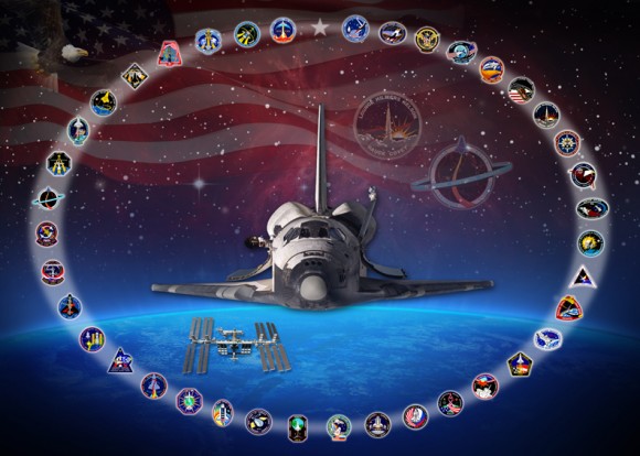 Discovery tribute. Credit: NASA