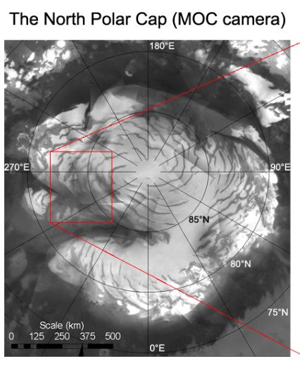 Mars northern polar ice cap. Credit: ESA